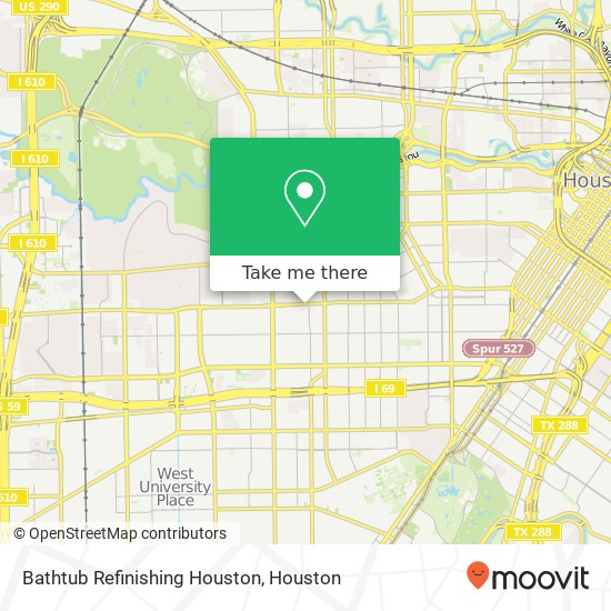 Bathtub Refinishing Houston map