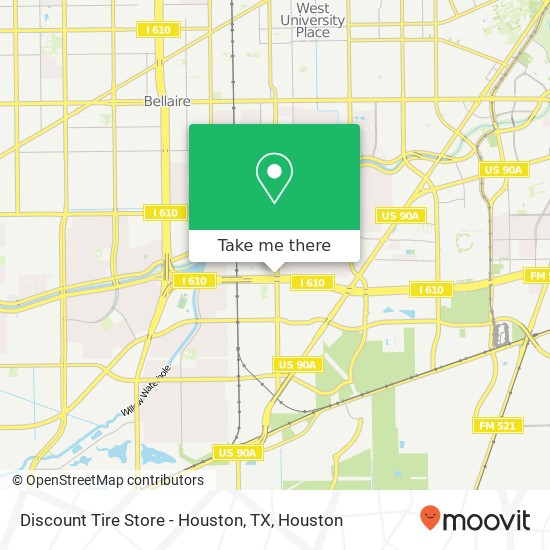 Mapa de Discount Tire Store - Houston, TX