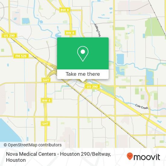 Nova Medical Centers - Houston 290 / Beltway map