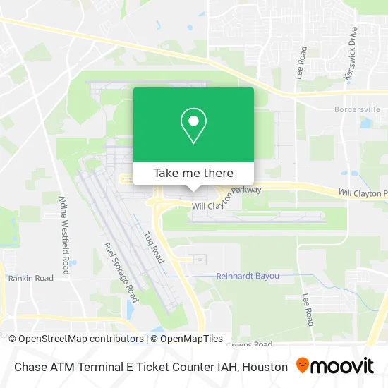 Mapa de Chase ATM Terminal E Ticket Counter IAH