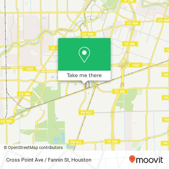 Mapa de Cross Point Ave / Fannin St