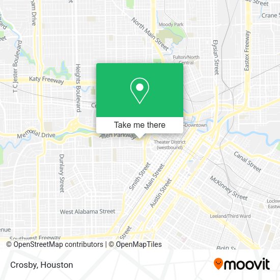 How to get to Crosby in Houston by bus or light rail?