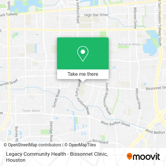 Mapa de Legacy Community Health - Bissonnet Clinic