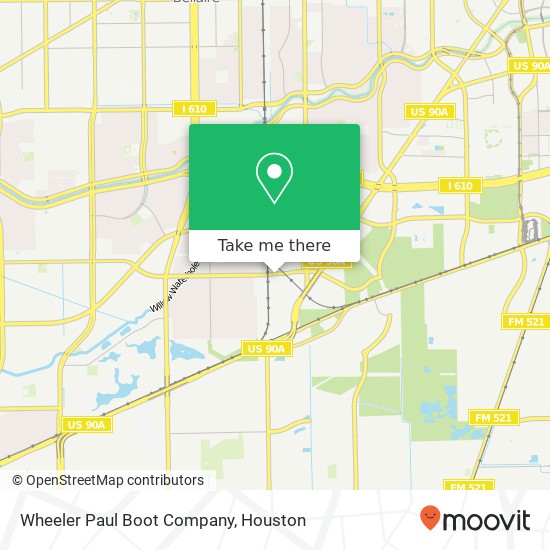 Wheeler Paul Boot Company, 4115 Willowbend Blvd Houston, TX 77025 map