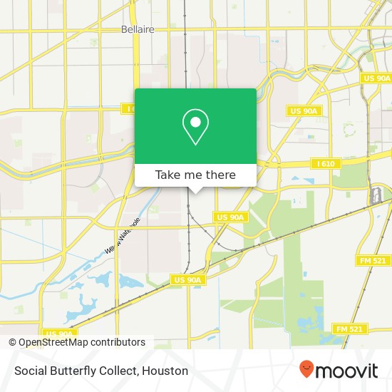 Mapa de Social Butterfly Collect, 10133 Oboe Dr Houston, TX 77025