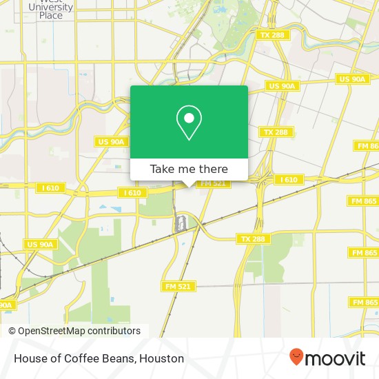 Mapa de House of Coffee Beans, 8705 Knight Rd Houston, TX 77054