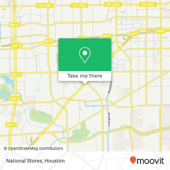 Mapa de National Stores, 7417 Southwest Fwy Houston, TX 77074