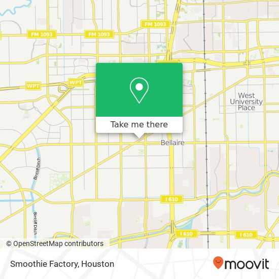 Mapa de Smoothie Factory, 5122 Bissonnet St Bellaire, TX 77401