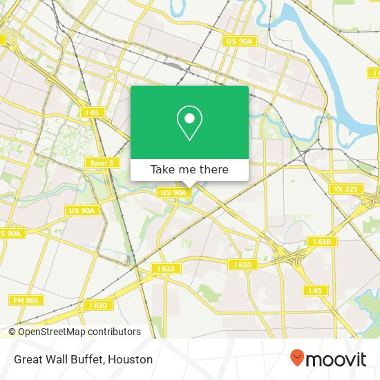 Mapa de Great Wall Buffet, 3333 Telephone Rd Houston, TX 77023