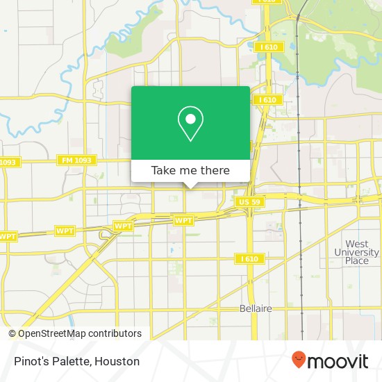 Mapa de Pinot's Palette, 5539 Richmond Ave Houston, TX