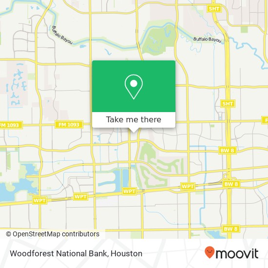 Mapa de Woodforest National Bank, 2700 S Kirkwood Rd Houston, TX 77082