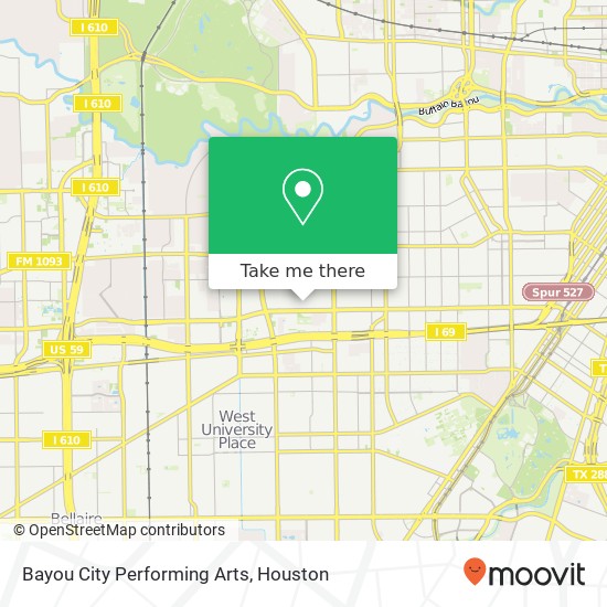 Bayou City Performing Arts map