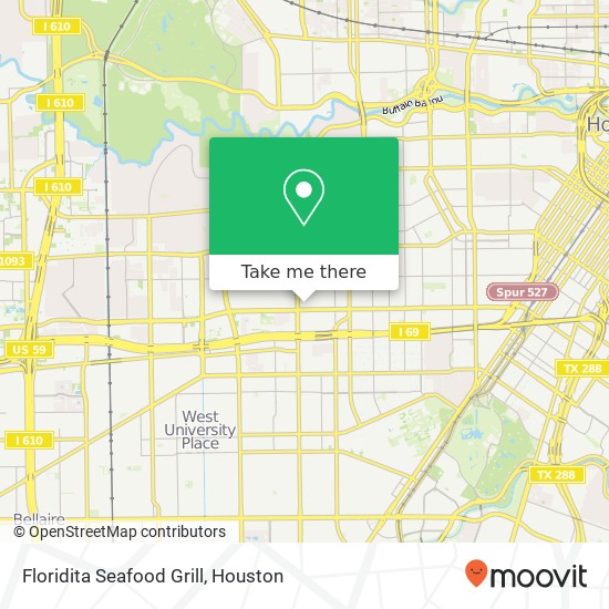 Mapa de Floridita Seafood Grill, 3401 Kirby Dr Houston, TX 77098