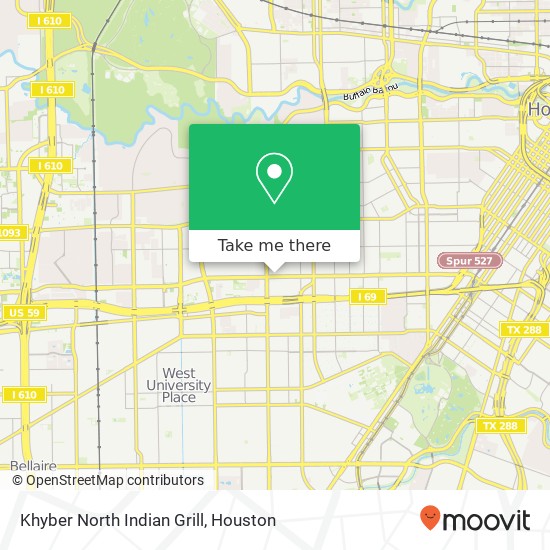 Mapa de Khyber North Indian Grill, 2510 Richmond Ave Houston, TX 77098