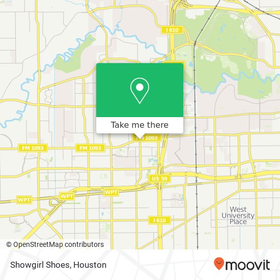 Mapa de Showgirl Shoes, 2620 Sage Rd Houston, TX 77056