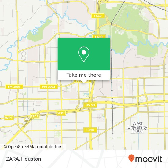 Mapa de ZARA, W Alabama St Houston, TX 77056