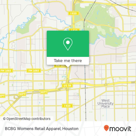 Mapa de BCBG Womens Retail Apparel, 4925 Westheimer Rd Houston, TX 77056