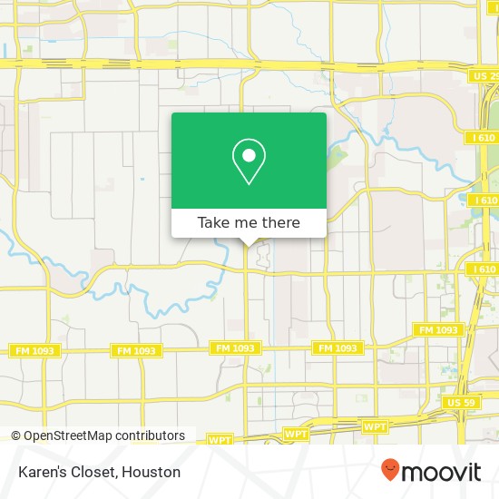 Mapa de Karen's Closet, 1391 S Voss Rd Houston, TX 77057