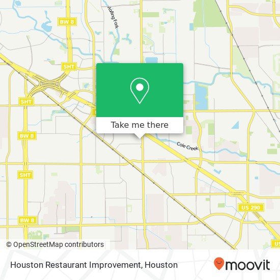 Mapa de Houston Restaurant Improvement, 8601 Jameel Rd Houston, TX 77040