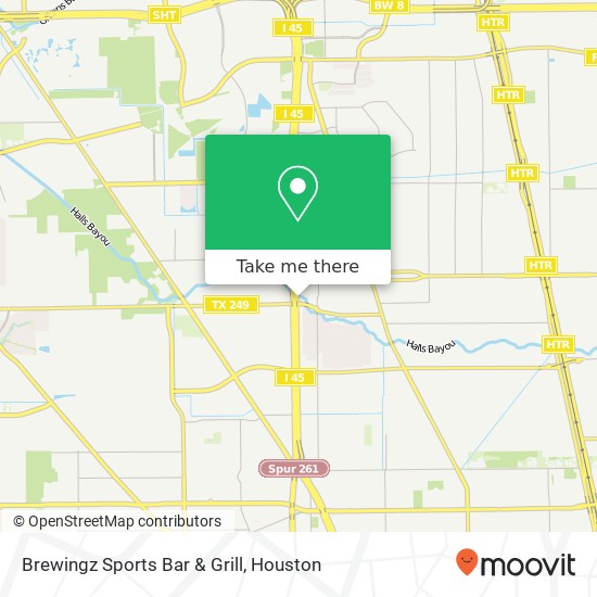 Mapa de Brewingz Sports Bar & Grill, 9410 North Fwy Houston, TX 77037