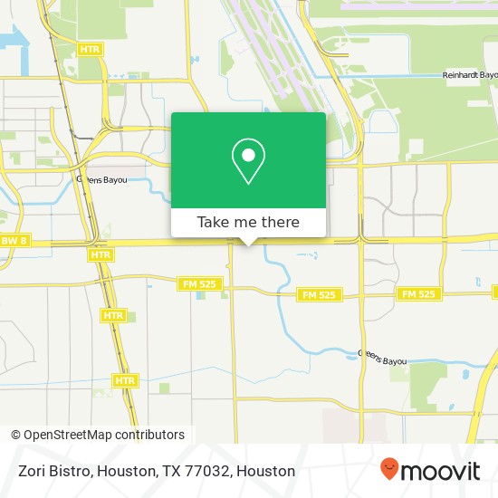 Mapa de Zori Bistro, Houston, TX 77032