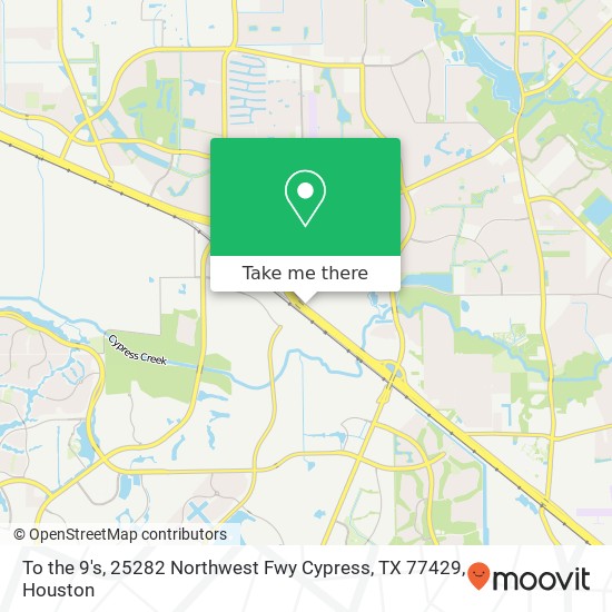 Mapa de To the 9's, 25282 Northwest Fwy Cypress, TX 77429