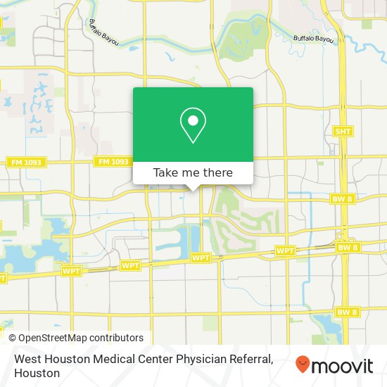 Mapa de West Houston Medical Center Physician Referral