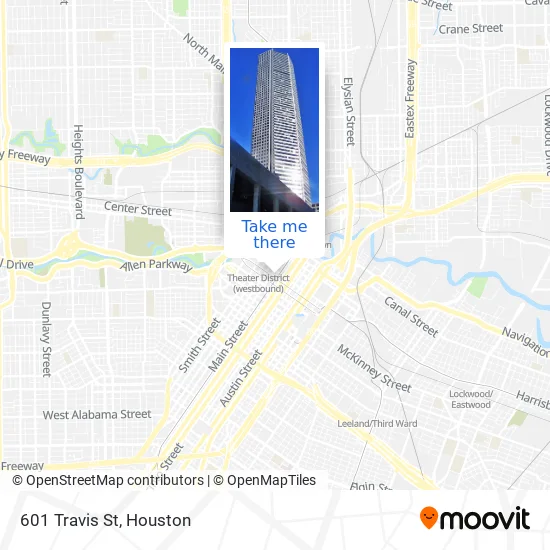 601 Travis St map