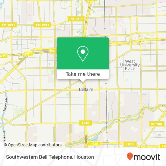 Mapa de Southwestern Bell Telephone