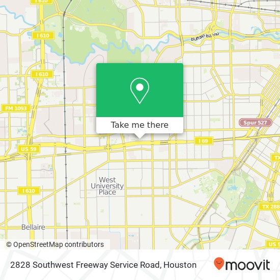 2828 Southwest Freeway Service Road map