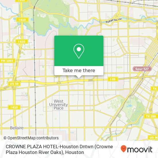 CROWNE PLAZA HOTEL-Houston Dntwn (Crowne Plaza Houston River Oaks) map