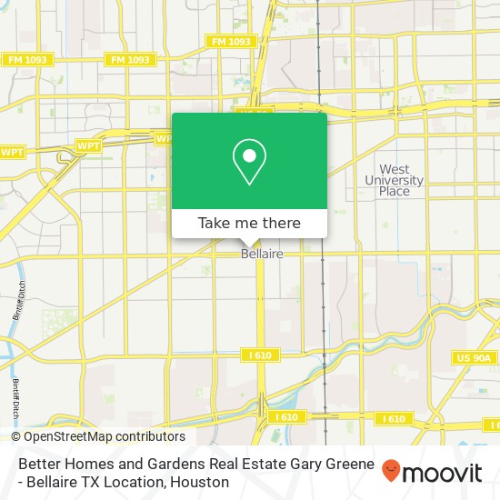 Mapa de Better Homes and Gardens Real Estate Gary Greene - Bellaire TX Location