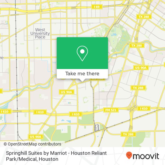 Mapa de Springhill Suites by Marriot - Houston Reliant Park / Medical