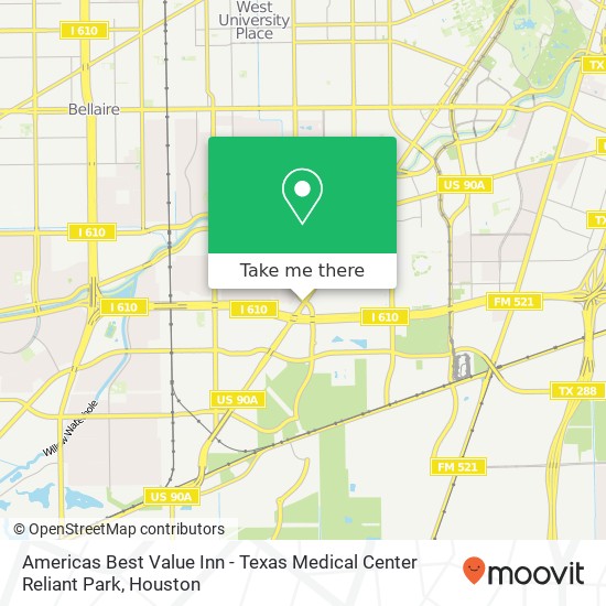 Americas Best Value Inn - Texas Medical Center Reliant Park map