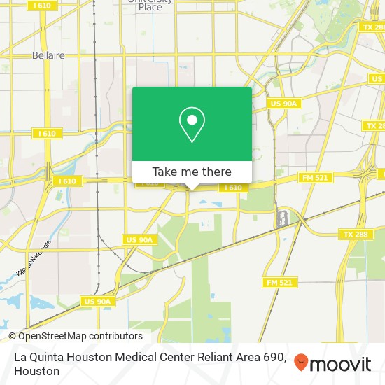 Mapa de La Quinta Houston Medical Center Reliant Area 690