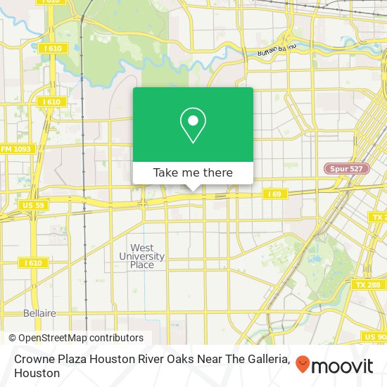 Mapa de Crowne Plaza Houston River Oaks Near The Galleria