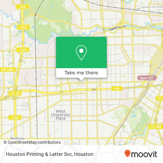Houston Printing & Letter Svc map