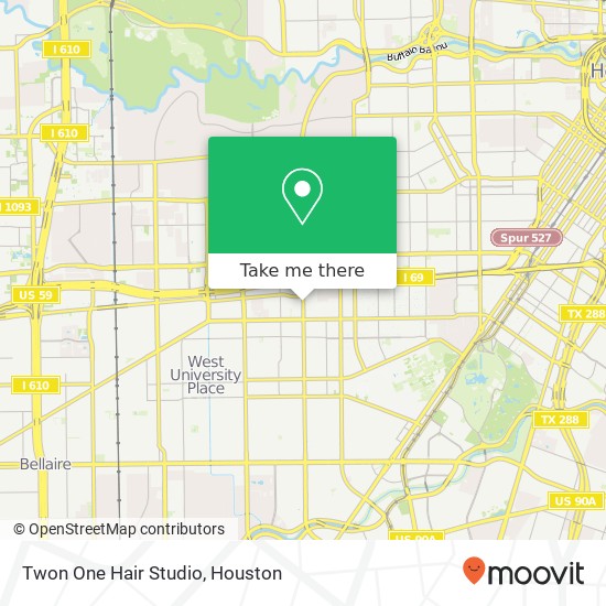 Twon One Hair Studio map