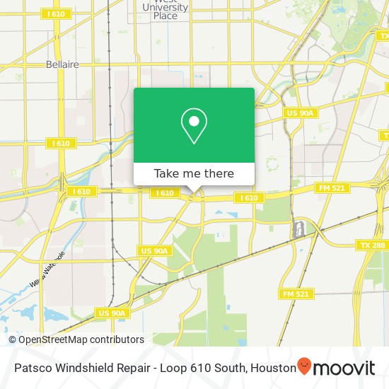 Mapa de Patsco Windshield Repair - Loop 610 South