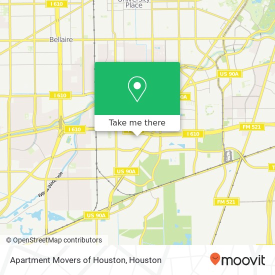 Apartment Movers of Houston map