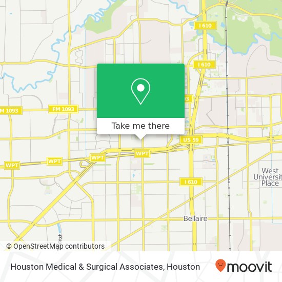 Mapa de Houston Medical & Surgical Associates