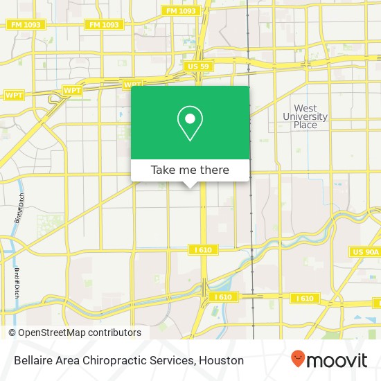 Bellaire Area Chiropractic Services map