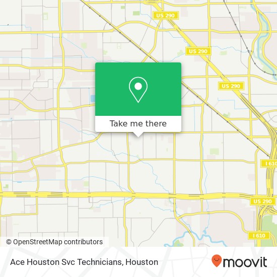 Ace Houston Svc Technicians map