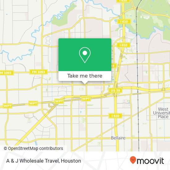 A & J Wholesale Travel map