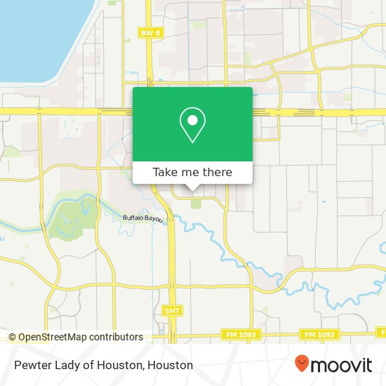 Pewter Lady of Houston map