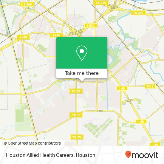 Mapa de Houston Allied Health Careers