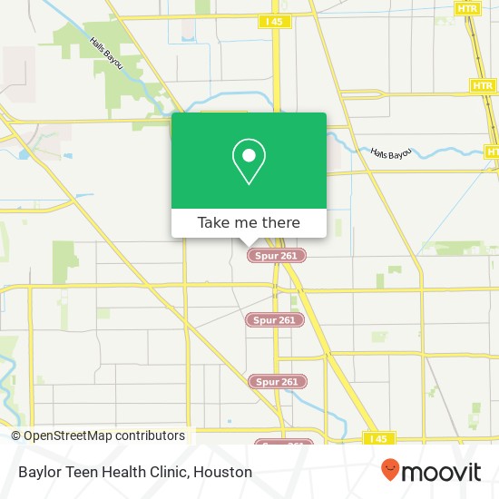 Mapa de Baylor Teen Health Clinic