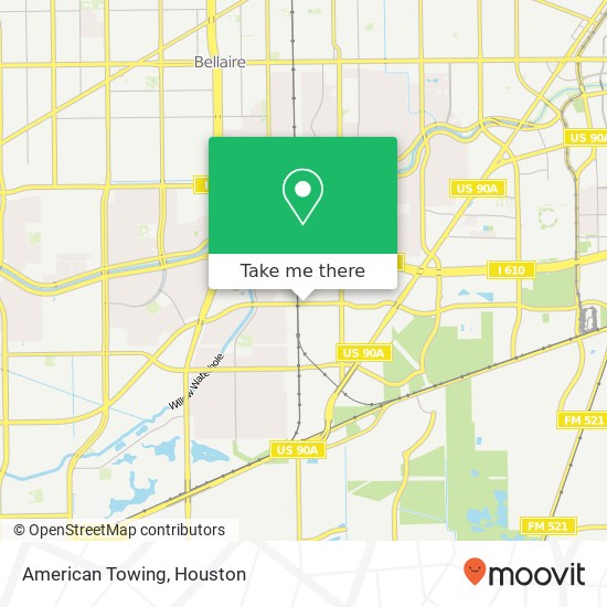 American Towing map