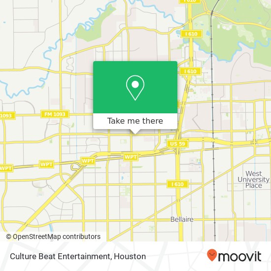 Mapa de Culture Beat Entertainment, 5535 Richmond Ave Houston, TX 77056