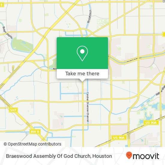 Mapa de Braeswood Assembly Of God Church